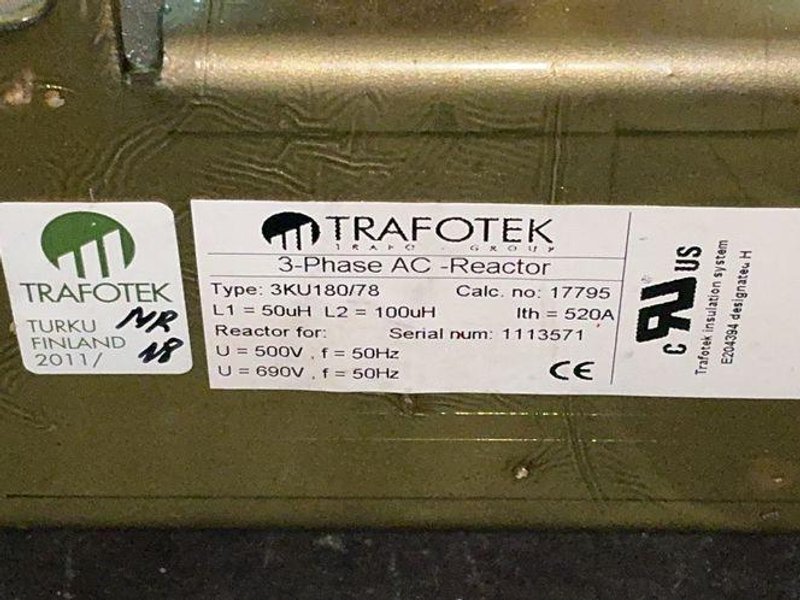 TRAFOTEK 3-PHASE AC REACTOR  -  3KU180/78
