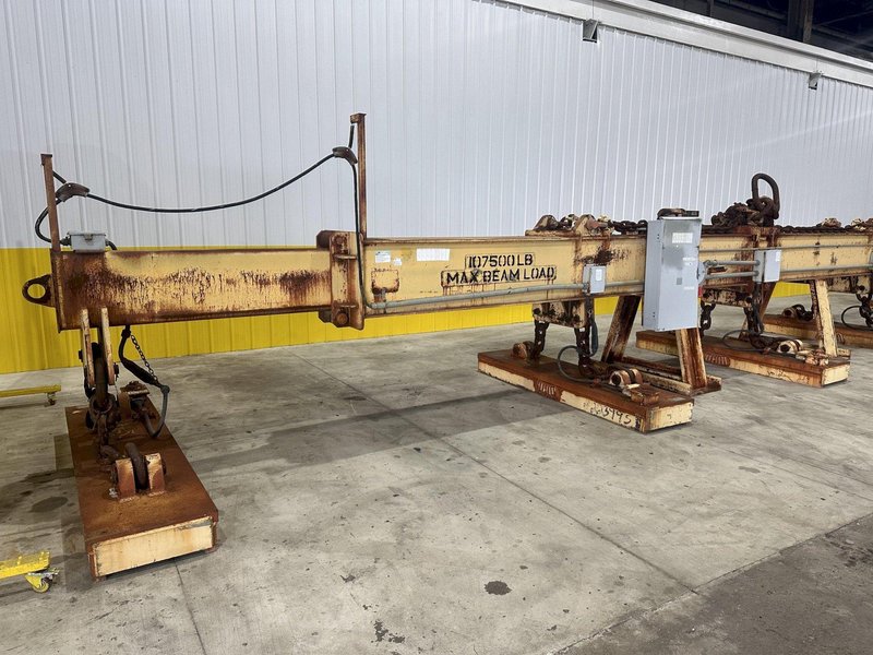 53 TON (107,500 LBS) BUSHMAN MODEL #MT420 TELESCOPING MAGNETIC SPREADER LIFTING BEAM  W/ OHIO MAGNETICS DIESEL GENERATOR: STOCK #20420