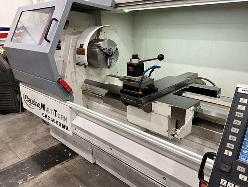 Like new, 2022 CNC flatbed lathe with FAGOR CNC Controls