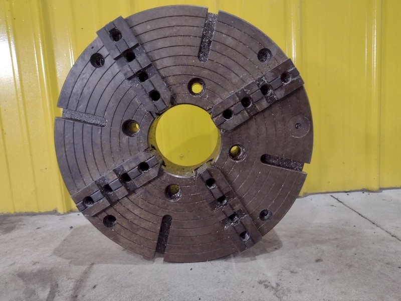 18” DIAMETER 4-JAW LATHE CHUCK, 5&quot; CENTER HOLE: STOCK #21776