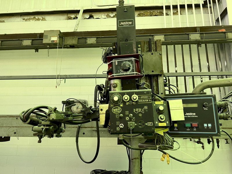 20&#039; RANSOME RAIL MOUNTED WELDING MANIPULATOR WITH LINCOLN WELDERS: STOCK #17950