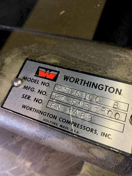 25 HP WORTHINGTON #25RS100-12 AIR COMPRESSOR: STOCK 10504