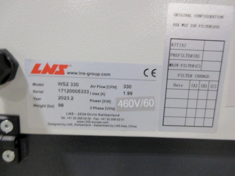 LNS - FOX WS2 330 Oil &amp; Coolant Mist Collector- Auction Item