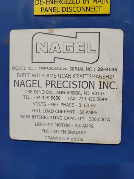 Nagel ECO 40-2 CNC Twin Spindle Vertical Honing Machine, 3 - 40mm Bore Size, 400mm Stroke, Allen Bradley Panel View Plus 1500 Control, New 2012