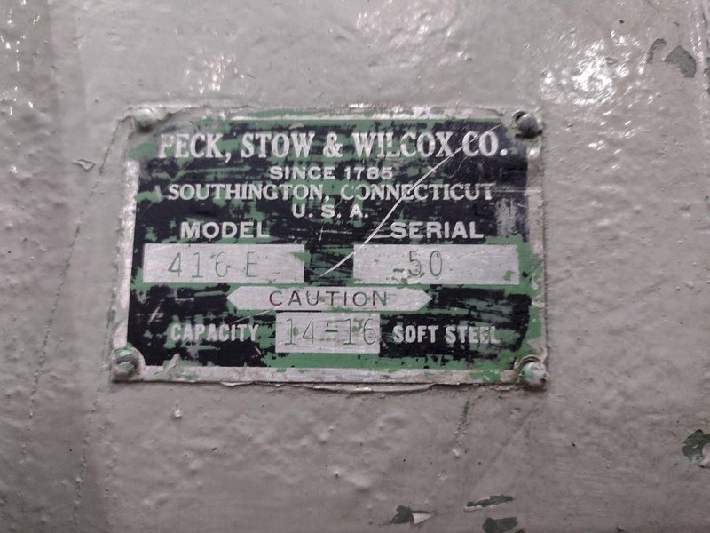 37" PECK, STOW &amp; WILCOX MODEL #416E MOTORIZED PLATE BENDING ROLL: YOBRO #25702