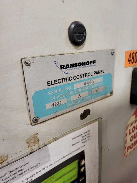 1 - PREOWNED RANSOHOFF STAINLESS STEEL PARTS WASHER, S/N: 4445
