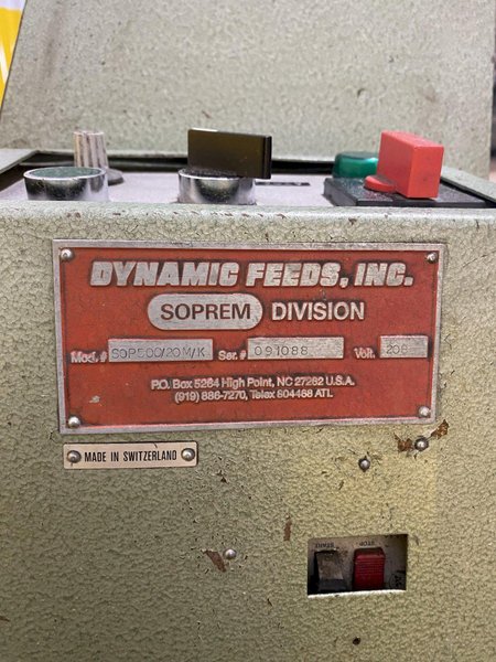 500 LBS DYNAMIC FEEDS MODEL #SOP500/20M/K MOTORIZED COIL REEL: STOCK #19421