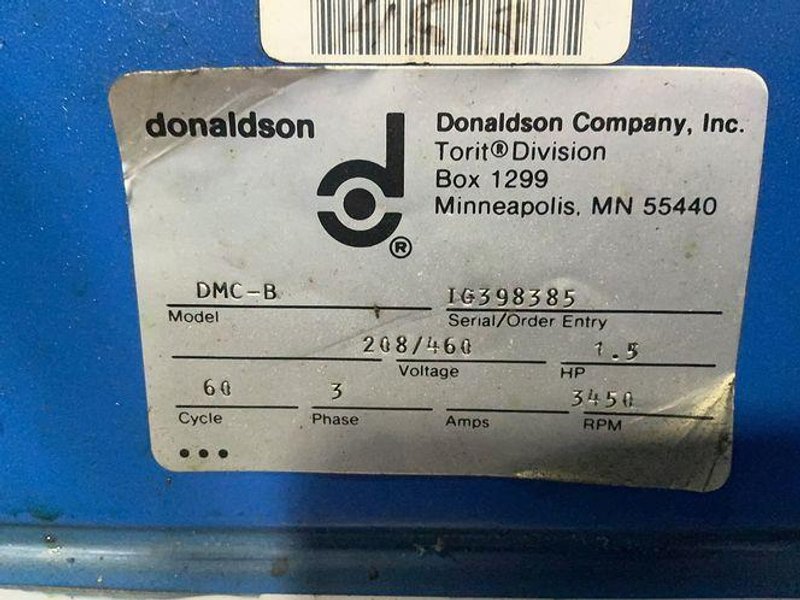DONALDSON TORIT 1.5 HP DRYFLO COOLANT AND OIL MIST COLLECTOR  -  DMC-B