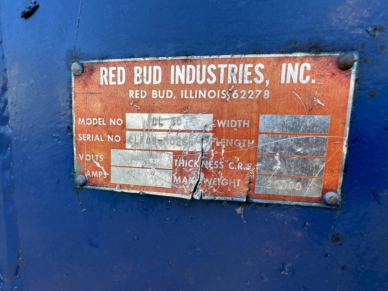20,000 LB X 36&quot; RED BUD INDUSTRIES (RBI) POWER DRIVEN UNCOILER, COIL CAR &amp; STRAIGHTENER: STOCK #19256