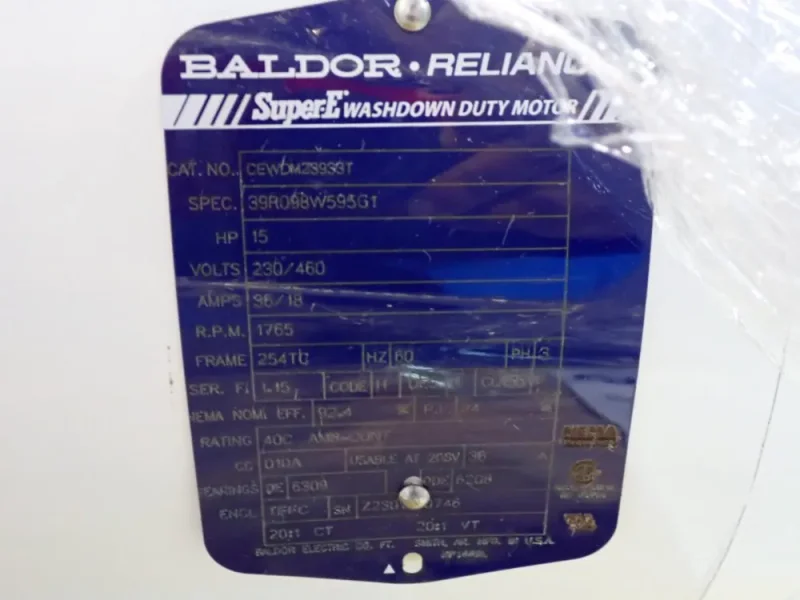 BALDOR RELIANCE 15 HP WASHDOWN MOTOR  -  CEWDM23933T