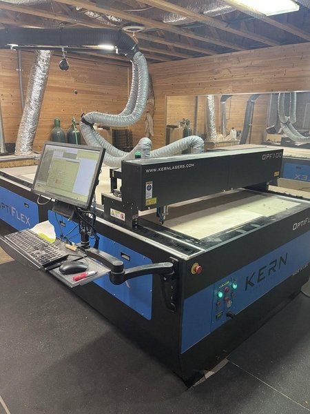 150 Watt Kern KT150-OPF CO2 CNC Laser System, 2021 – 52″ x 100″ OptiFlex Bed, Chiller