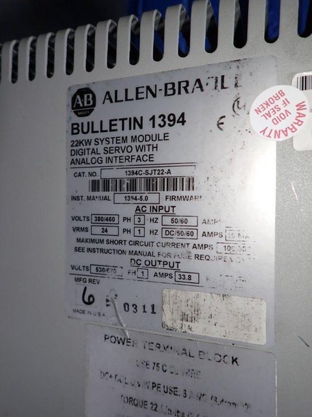 Allen Bradley Digital Servo Controller - 1394c-sjt22-a