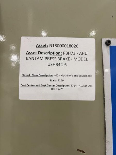 44 Ton x 6.5′ US Industrial US446 Press Brake, 2018
