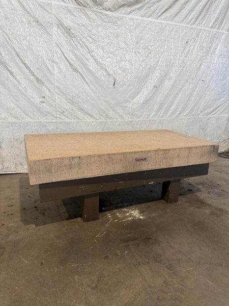 48" X 96" STARRET PINK GRANITE SURFACE PLATE WITH STAND. STOCK # 0115326