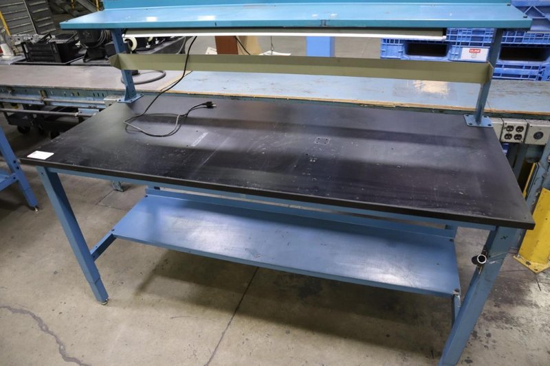 Work Bench Adjustable Height, Upper Shelf, Lower Shelf and Work Light- Auction Item