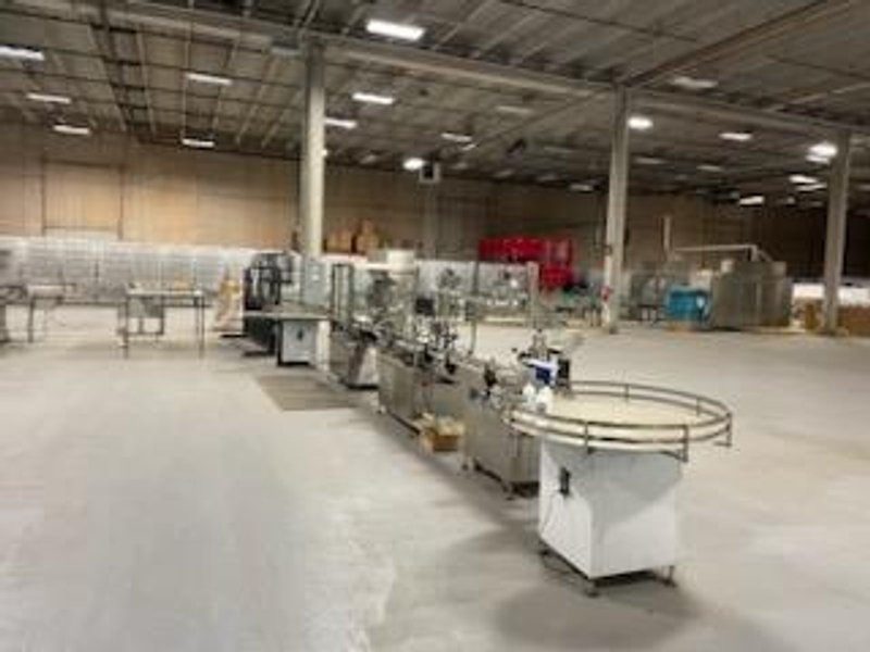 Qingdao MG High Speed Gel Sanitizer Anti-Explosive Filling line with Labeler and Robot Palletizer, 2020