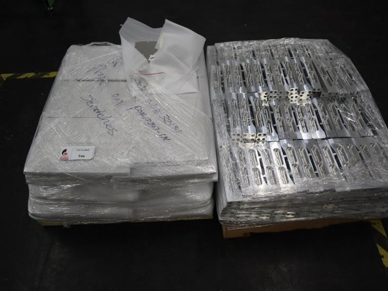 Solid Aluminum Thin Plates and Parts on (2) Small Pallets- Auction Item