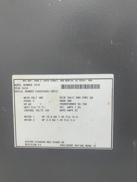 AEC Used GP1018 Granulator, 10 HP, 460V, Yr. 2018
