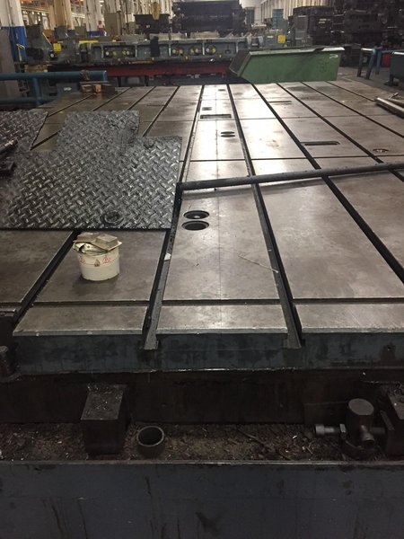 18&#039; X 5&#039;6&#039; X 10&#039; THICK GIDDINGS &amp; LEWIS T-SLOTTED FLOOR PLATE: #67269