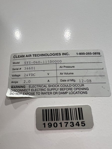 40 HP x 4 STATION CLEAN AIR TECHNOLOGIES / EUROVAC INDUSTRIAL TRANSIT &amp; BUS CENTRAL VACUUM SYSTEM: STOCK #19901