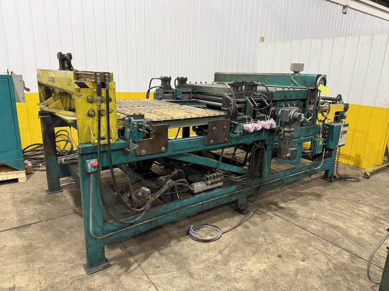 60" x 16 GAUGE IOWA MODEL #GAF60-6 COIL SLEAR (SLITTING &amp; CUT-TO-LENGTH) LINE, WITH UNCOILERS &amp; SIDE PUNCHING / NOTCHING: YOBRO #24552