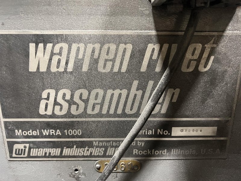 Warren Model WRA-1000 Rivet Assembly Machine