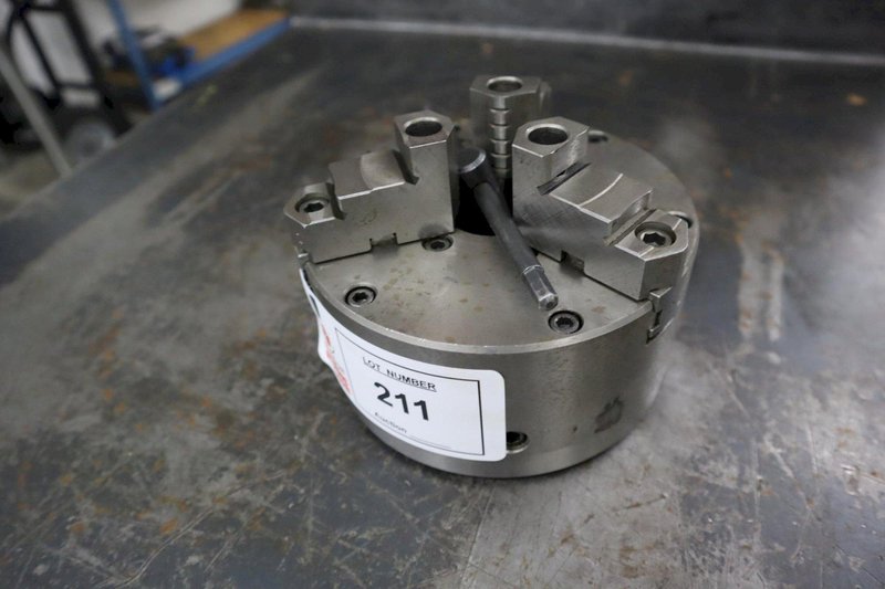 Hardinge 6" 3-Jaw Manual Lathe Chuck, with Hardened Step Jaws and HARDINGE THREAD 2 3/16 - 10, and Key- Auction Item
