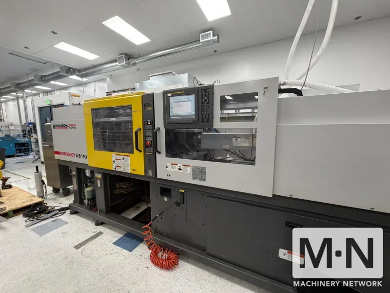 110 TON 4.87 OZ MILACRON MODEL ROBOSHOT SiB-110 INJECTION MOLDING MACHINE MFG 2005