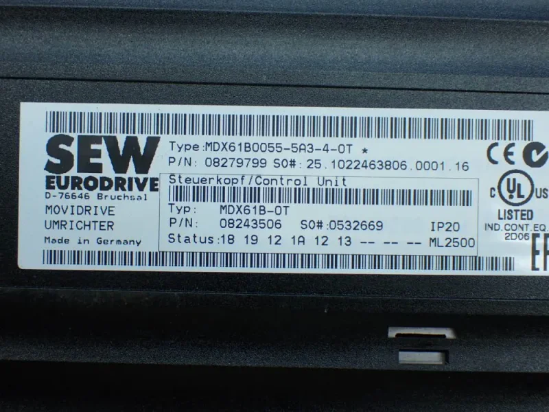 SEW EURODRIVE MOVIDRIVE INVERTER DRIVE UNIT  -  MDX61B0055-5A3-4-0T