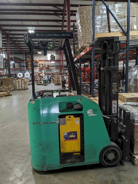 3,000 lbs. Mitsubishi FBC15 Electric Counterbalanced Forklift, 2017- 201″ Height, Battery, 4520 Hours
