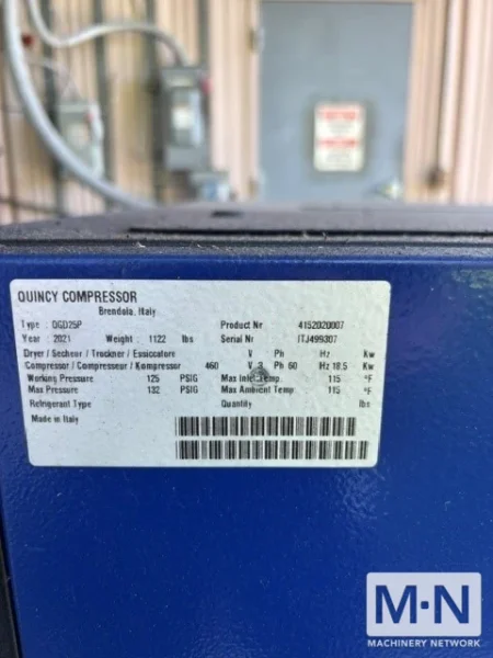 Quincy QGD-25 Air Compressor, 2021