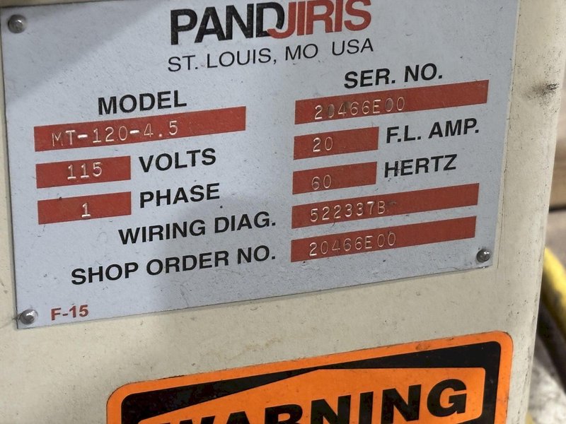 12,000 LBS X 48" PANDJIRIS MODEL MT-120-4.5 POWERED ROTARY TABLE WELDING POSITIONER, 115V: STOCK #22644