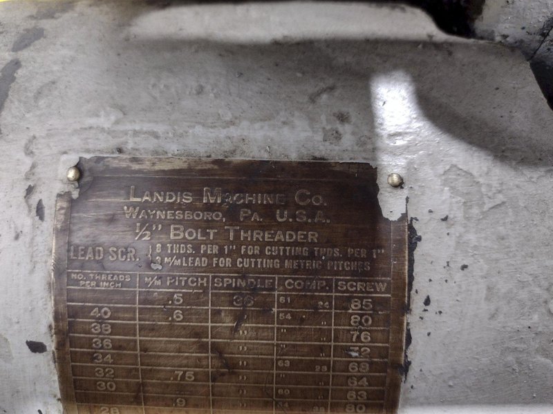 3/4&quot; LANDIS MODEL #DLSX BOLT &amp; PIPE THREADER WITH LANDIS MODEL 6S HEAD: STOCK #20036