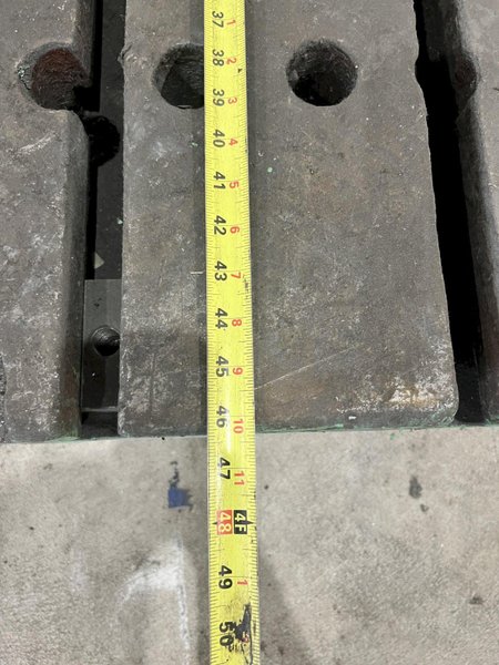 84&quot; x 46&quot; x 8&quot; T SLOTTED SOLID BOLSTER PLATE: STOCK 20969