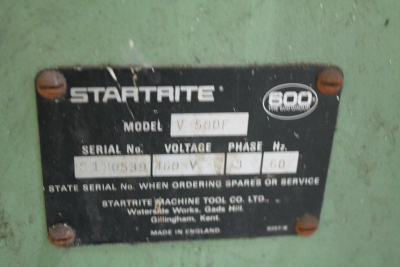 20' START RITE MODEL #V500F VERTICAL BANDSAW: STOCK #63538