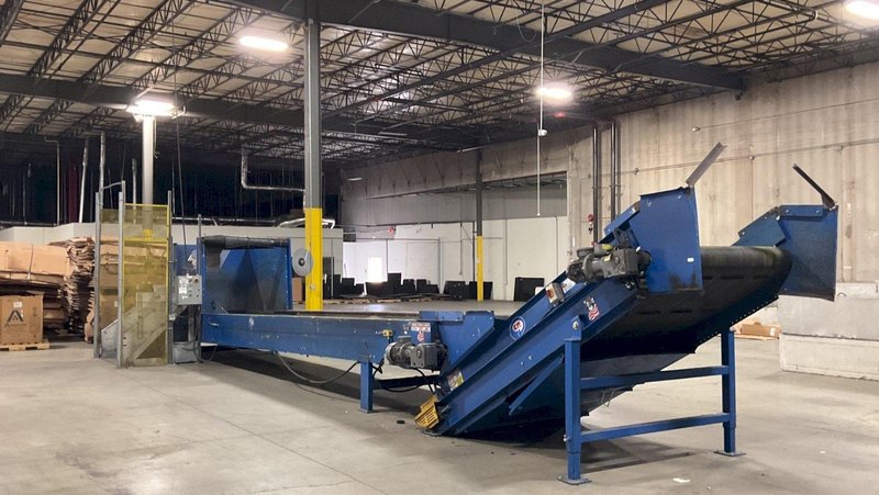 35’ X 60” CP MANUFACTURING MODEL #3495991 CONVEYOR SORTING SYSTEM, WITH DUMP BIN &amp; EXIT DISCHARGE: STOCK #19720