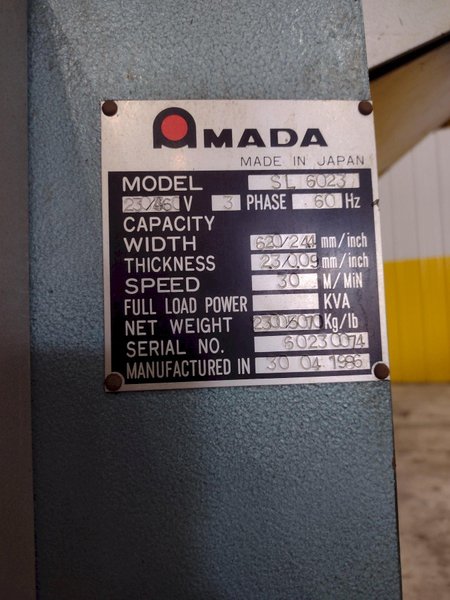 24&quot; X 13 GAUGE AMADA MODEL #SL-6023 13 ROLL SHEET STRAIGHTENER &amp; LEVELER: STOCK #14556
