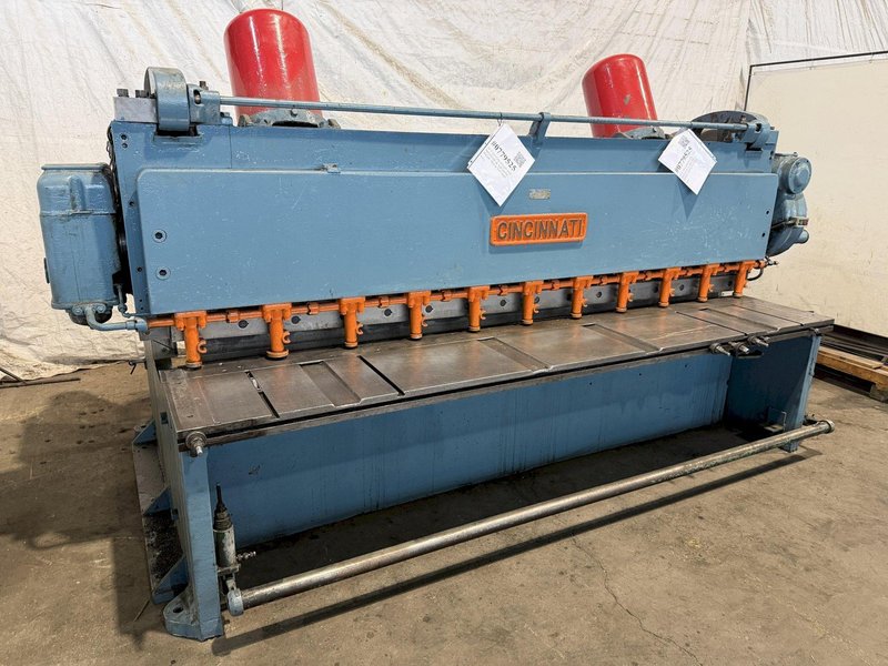 10' X 3/8" CINCINNATI 2510 MECHANICAL SQUARING SHEAR. STOCK # 0779525