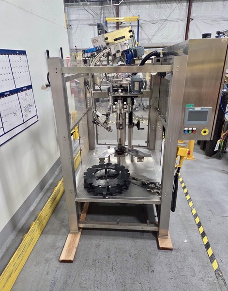 Meheen R Series Filling Line with In-Line Packaging RSC Rinser, 700VS Labeler, Zalkin Capper, Accumulation Table and Conveyor System – Complete Bottling Line, Lightly Used