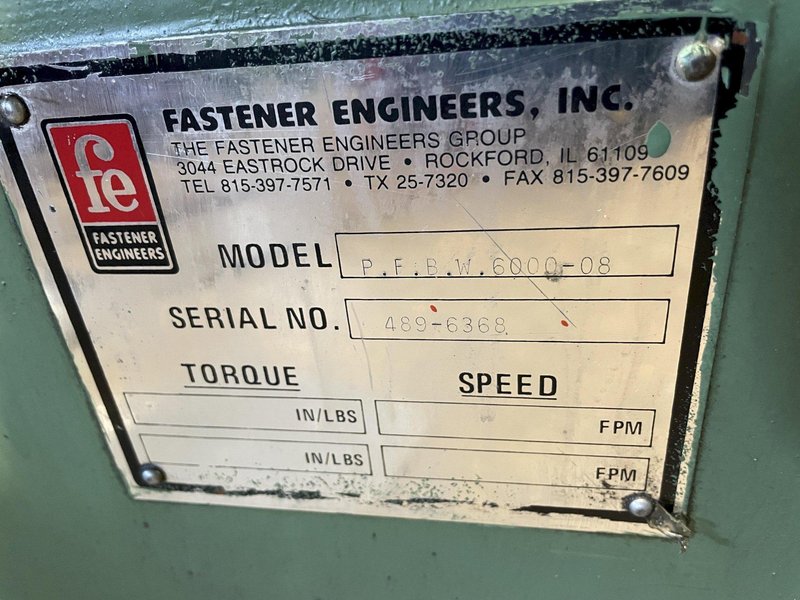Fastener Engineers PF 6000-08 Prefeeder