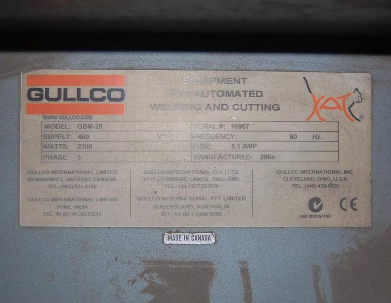 2" GULLCO GBM-28 PLATE BEVELING MACHINE. STOCK # 0654426