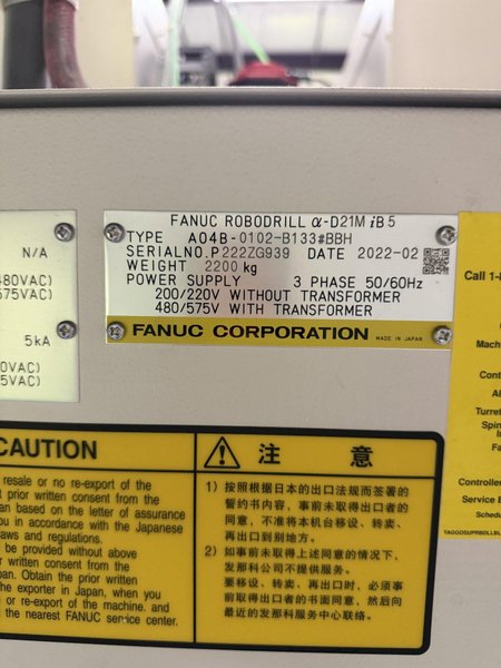 2022 Fanuc ROBODRILL α-D21MiB5 2ZG939