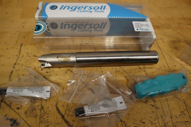 Ingersoll Indexable Square-Shoulder End Mill: 1TJ1F-10057S1R01, 8.13 mm Max Depth of Cut, 1" Dia Cylindrical Shank (2pcs) ***New In Packages***- Auction Item