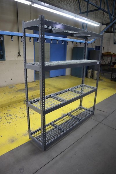 4 Shelf Metal Adjustable Shelving Unit with Wire Decking- Auction Item