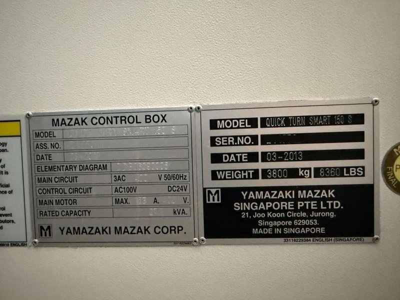 Mazak Quick Turn Smart 150S CNC Turning Center – 8″ Chuck Tool Presetter Tailstock Lathe
