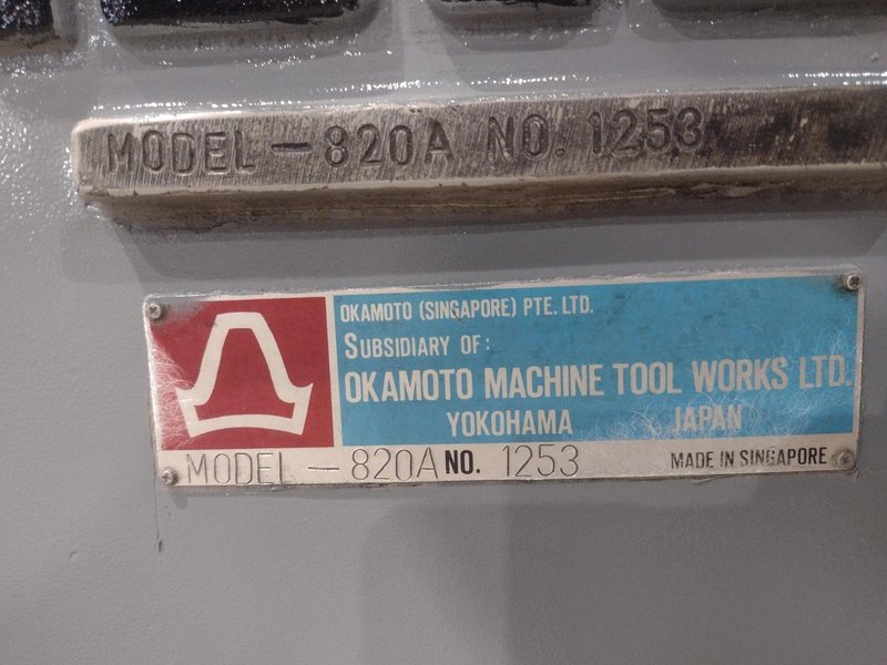8" x 20"OKAMOTO MODEL #M820A AUTOMATIC 3 AXIS HORIZONTAL SURFACE GRINDER: STOCK #21719