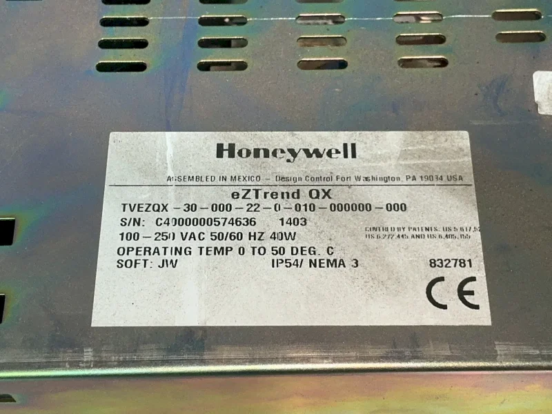 HONEYWELL -50/60/-100-250 EZTREND QXE  -  TVEZQX-30-000-22-0-010-000000-000