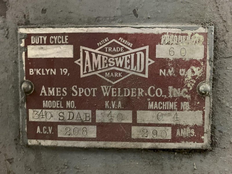 40 KVA AMES SPOT WELDER MODEL 340 SDAB