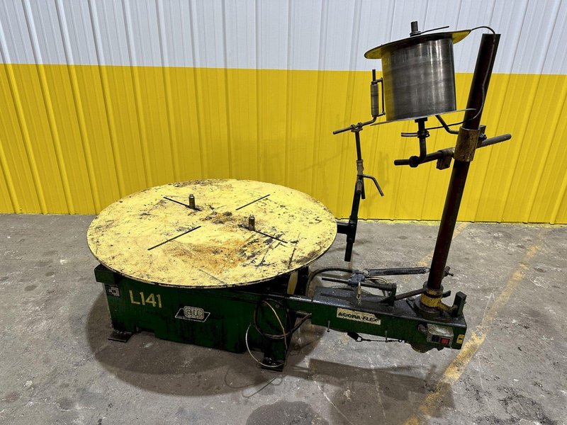 5,500 LBS X 48&quot; AWC (ACCRA-WIRE CONTROLS) MODEL #F-200 HORIZONTAL PALLET TYPE POWERED DE-COILER REEL: STOCK #20266