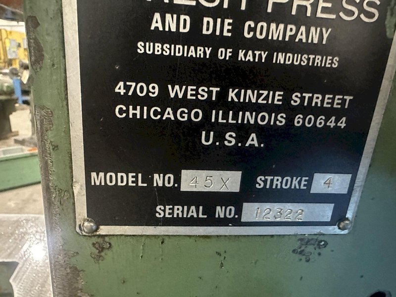 45 TON WALSH MODEL # 45X OBI PRESS: STOCK #77506